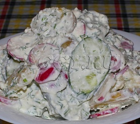 Летний сырный салат