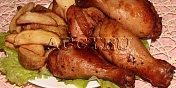 Куриные голени в аджике с картошкой