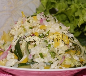 Сочный салат из маринованных овощей